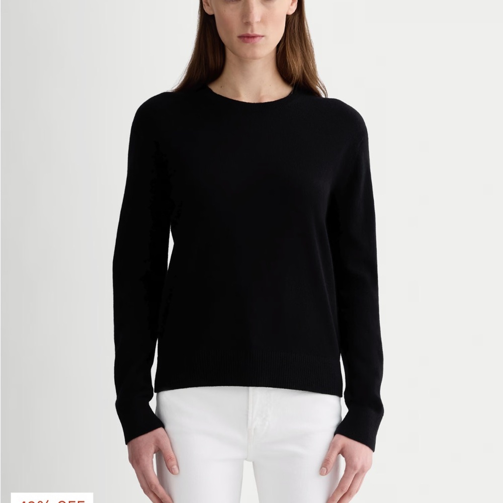 Everlane Women's Cashmere Black Crew Neck Sweater - M